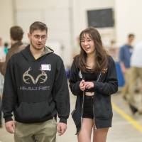 high school students walking